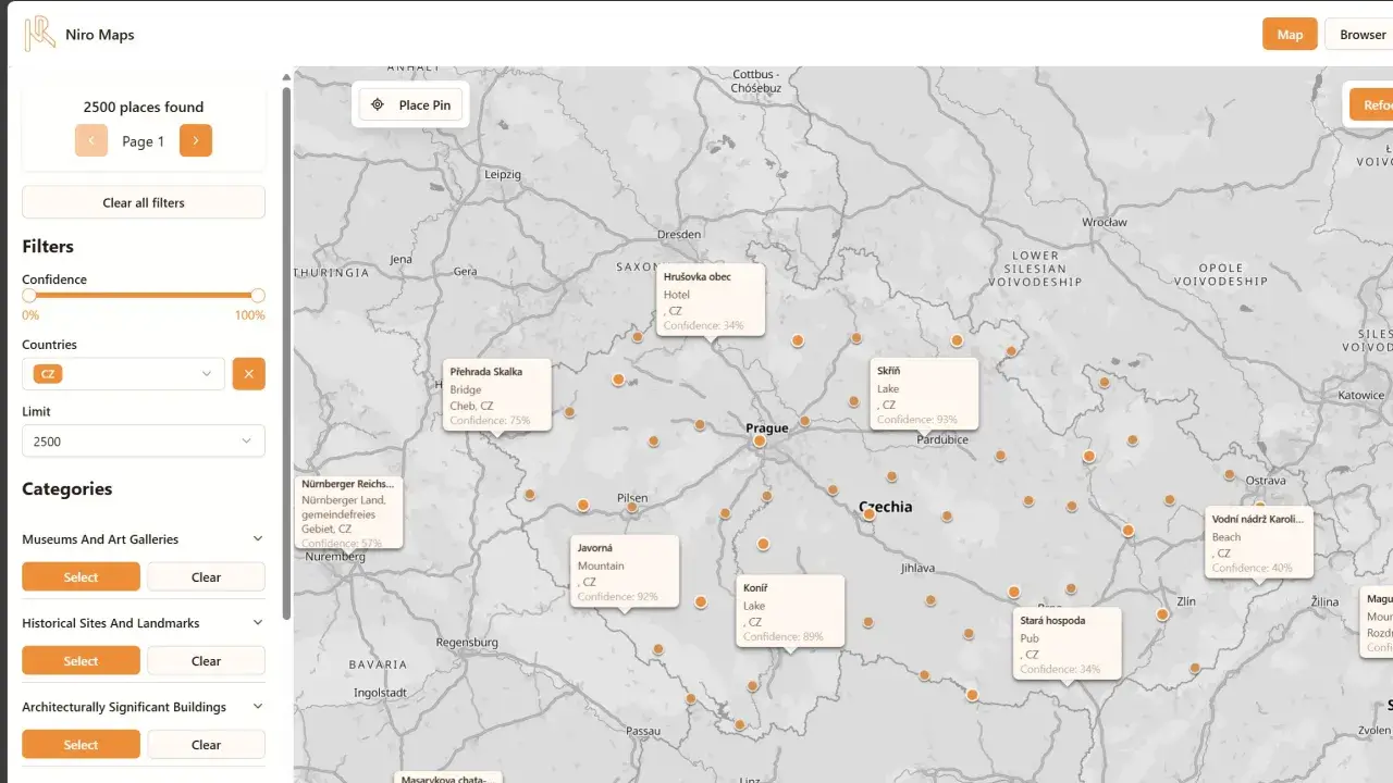 Niro Map: Places Visualizer